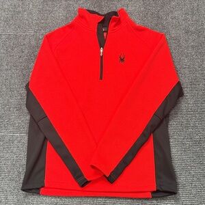 Spyder Red and Black Half-Zip Pullover